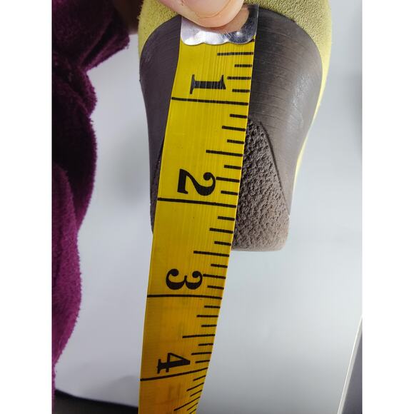 Vintage 90s Green suede wedge heel sz 8 - Picture 8 of 8